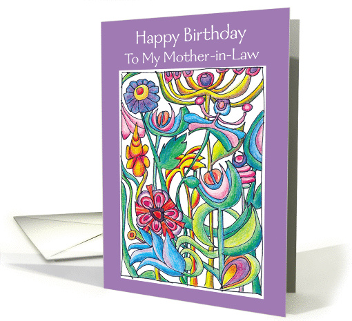 Happy Birthday Mother-in-Law Garden Bouquet card (943639)