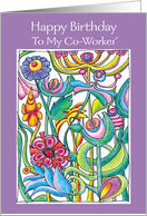Happy Birthday Co-Worker Garden Bouquet card