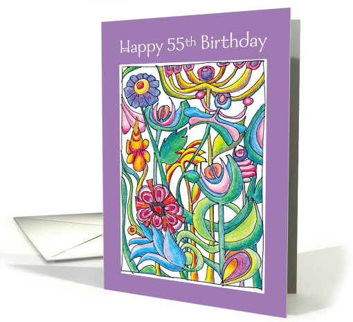 Happy 55th Birthday Garden Bouquet card (943715)