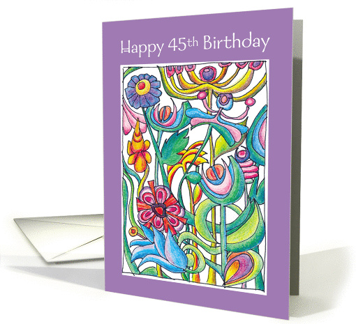 Happy 45th Birthday Garden Bouquet card (943728)