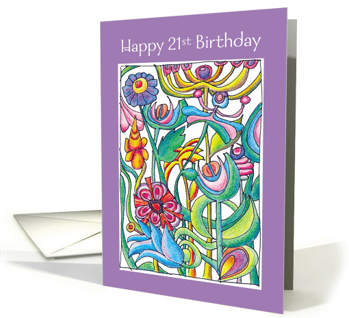 Happy 21st Birthday Garden Bouquet card (943759)