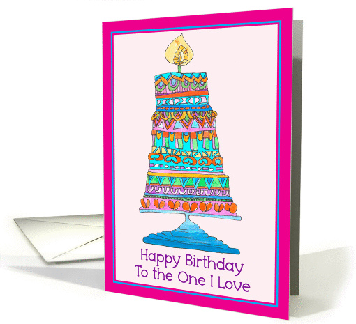 Happy Birthday to the One I Love Birthday Party Cake card (945605)