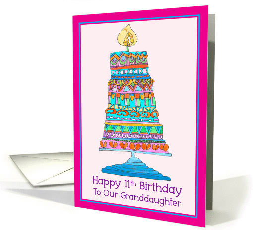 Happy 11th Birthday to Our Granddaughter Party Cake card (945784)