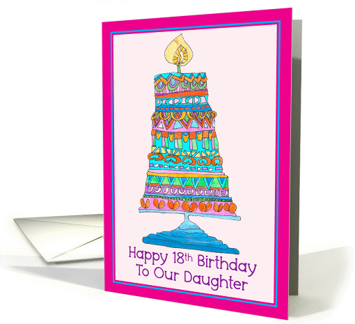 Happy 18th Birthday to Our Daughter Party Cake card (945829)