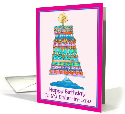 Happy Birthday to My Sister-in-Law Party Cake card (945893)