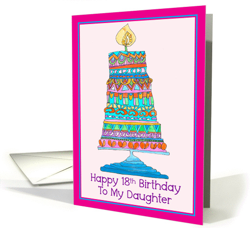 Happy 18th Birthday to My Daughter Party Cake card (946002)