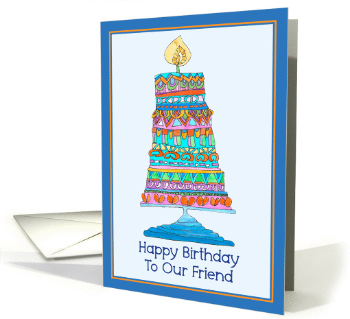 Happy Birthday to Our Friend Party Cake card (947176)