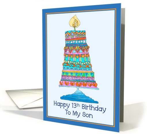 Happy 13th Birthday to My Son Party Cake card (947227)