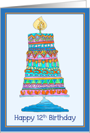 Happy 12th Birthday Party Cake card