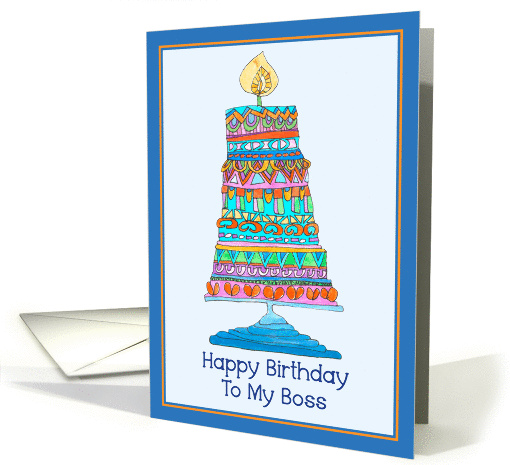 Happy Birthday to My Boss Party Cake card (948582)