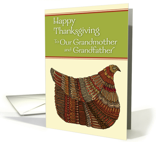 Happy Thanksgiving Harvest Hen to Our Grandmother and Grandfather card