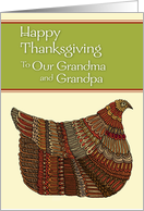 Happy Thanksgiving Harvest Hen to Our Grandma and Grandpa card