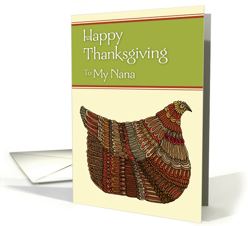 Happy Thanksgiving Harvest Hen to My Nana card (952211)