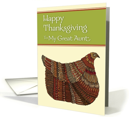 Happy Thanksgiving Harvest Hen to My Great Aunt card (952241)