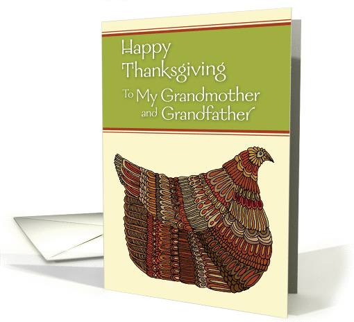 Happy Thanksgiving Harvest Hen to My Grandmother and Grandfather card