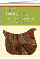 Happy Thanksgiving Harvest Hen to My Grandmother and Grandfather card