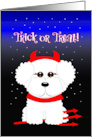 Trick or Treat! Bichon Frise Halloween Devil card