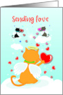 Sending Love Angel Cats in Heaven card