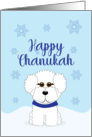 Bichon Frise Happy Chanukah Winter Snow Scene card