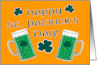 Green Beer and Shamrocks Happy St. Patrick’s Day card
