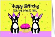 Happy Birthday From Twins with Boston Terriers card