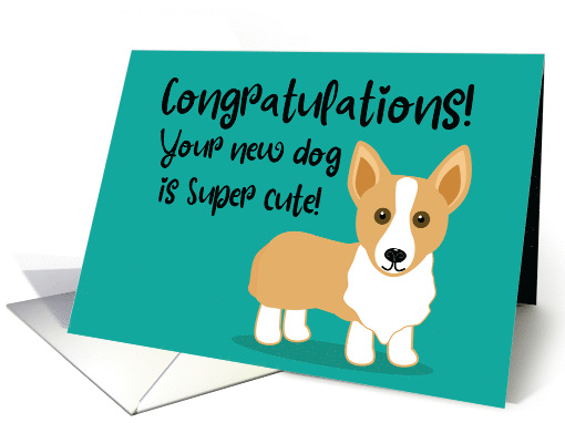 Congratulations on Your New Dog Blue With Corgi Dog card (1638332)