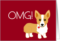 New Dog With Pembroke Welsh Corgi card