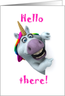 Hello there Rainbow Unicorn card