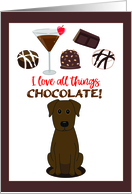 Labrador Retriever All Things Chocolate Love and Romance card