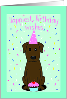 Happiest Birthday Wishes Chocolate Lab card