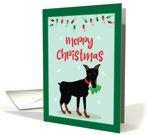 Miniature Pinscher Merry Christmas Blank Inside card (1643684)