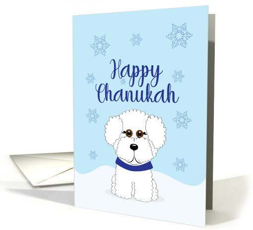 Bichon Frise Happy Chanukah Winter Snow Scene card (1646080)