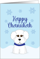 Bichon Frise Happy Chanukah Winter Snow Scene card