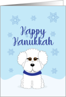Bichon Frise Happy Hanukkah Winter Snow Scene card
