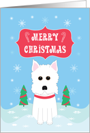 Westie Merry Christmas Winter Wonderland card