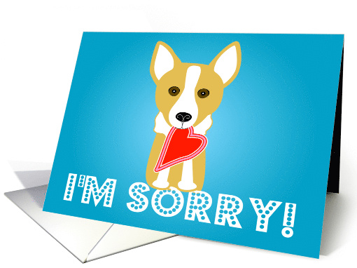 Corgi Dog with Heart I'm Sorry card (374068)