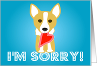 Corgi Dog with Heart I’m Sorry card