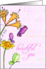 Beautiful You - Happy Birthday card
