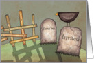 Prim Graveyard Halloween Invitation card