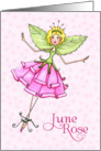 Paper Rose Fairy in June Birthday Card