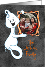 Happy Ghost with Frame and custom front, Halloween Photo Insert Card