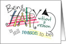 Being Happy, Fun Font Birthday Card. card