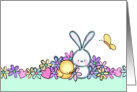 Bunny, Chick, and Butterfly Easter Card