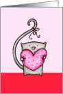 Smitten Kitten Hugging Heart Pillow Valentine’s Day card