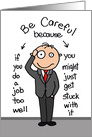 Congratulations on New Job Cartoon Man Humor card