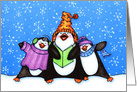 Penguin Christmas Carolers card