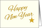 Elegant Happy New Year Invitation in Gold Color Text card