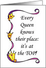 Every Queens Place is at the Top! Promotion Congratulations for Woman card