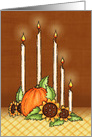 Thanksgiving Centerpiece Candles, Sunflowers, and Pumpkin card