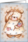 Patriotic Girl Bear Veterans Day card
